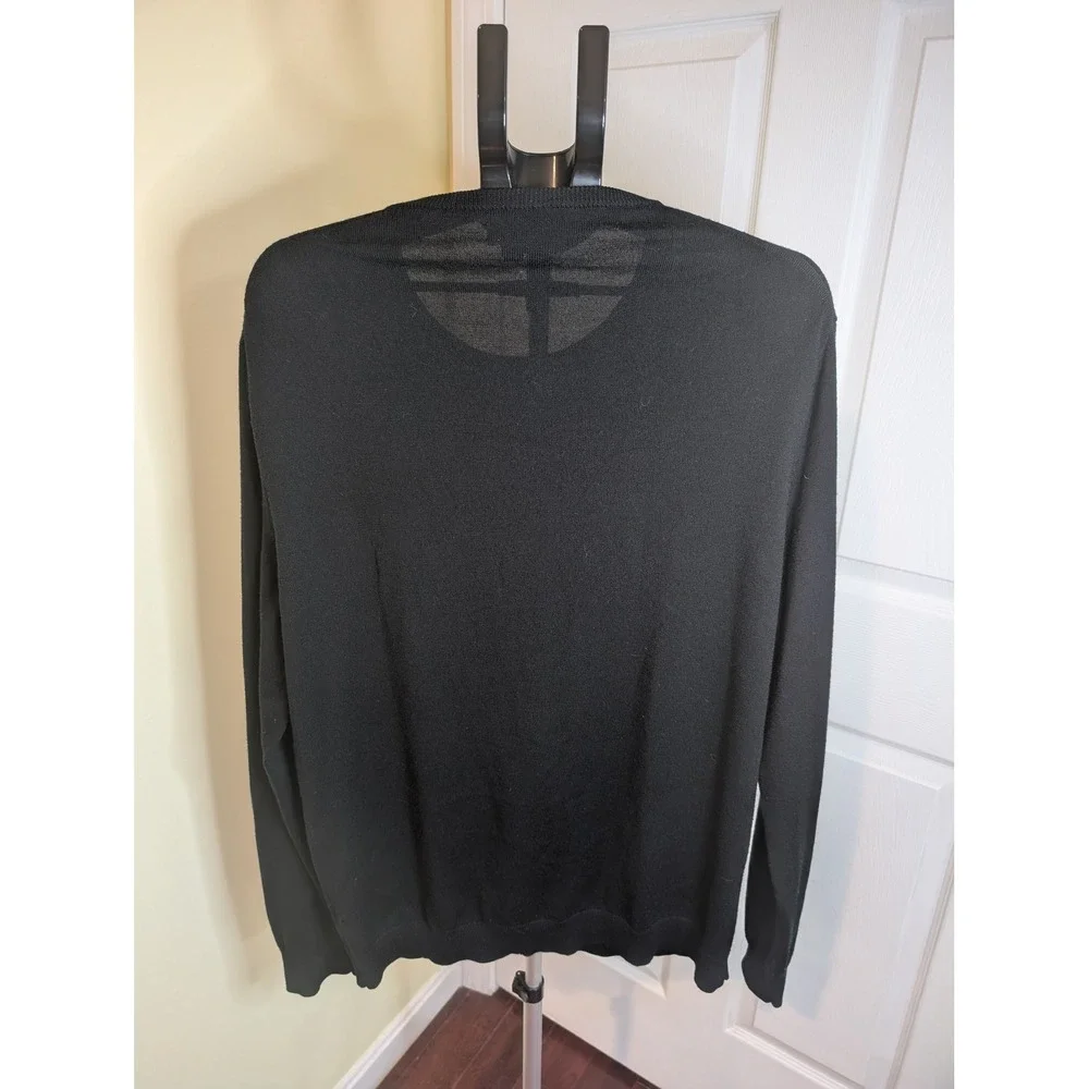 J.Crew Merino Wool Sweater Mens XLT Black Crewneck Long Sleeve Tall Fine Knit